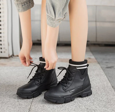 Fleece-Lined Short Boots, Sock Boots, Martin Boots
