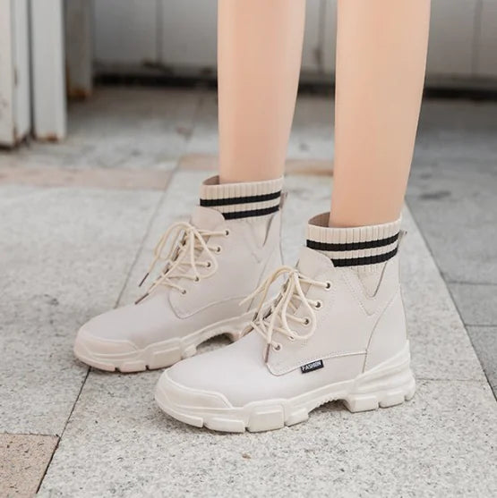 Fleece-Lined Short Boots, Sock Boots, Martin Boots