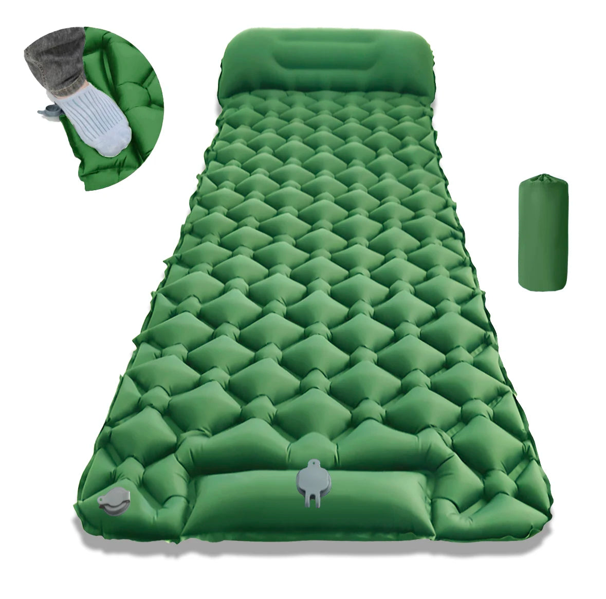 Outdoor Camping Slaapmatje Opvouwbare Slaapmat Strand Opblaasmatras met Kussens Ultralight Luchtmat Reizen Wandelen Nieuw