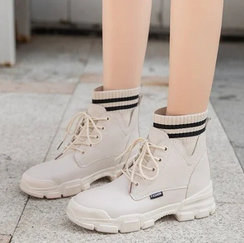 Fleece-Lined Short Boots, Sock Boots, Martin Boots