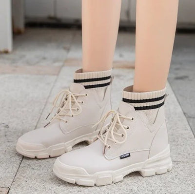 Fleece-Lined Short Boots, Sock Boots, Martin Boots